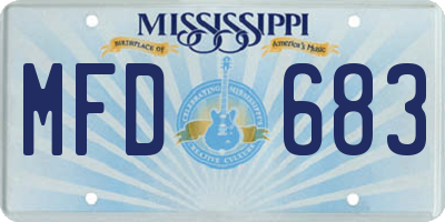 MS license plate MFD683