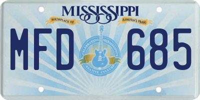 MS license plate MFD685
