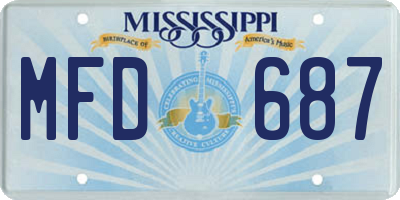 MS license plate MFD687