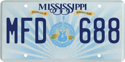 MS license plate MFD688