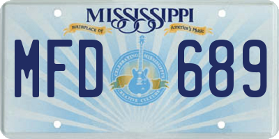 MS license plate MFD689