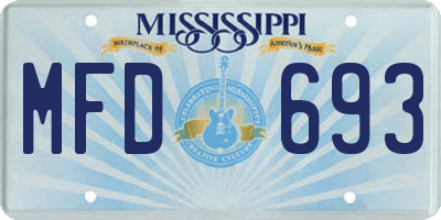 MS license plate MFD693