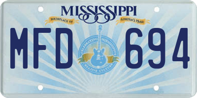 MS license plate MFD694