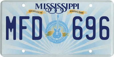 MS license plate MFD696