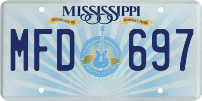 MS license plate MFD697