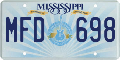 MS license plate MFD698