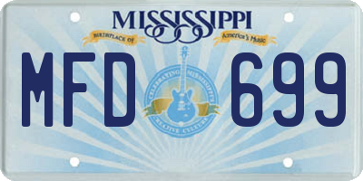 MS license plate MFD699