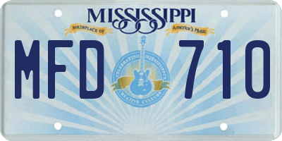 MS license plate MFD710