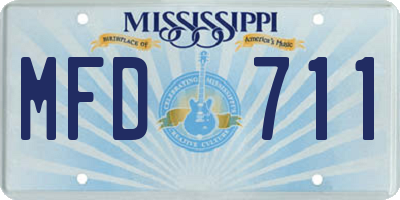 MS license plate MFD711