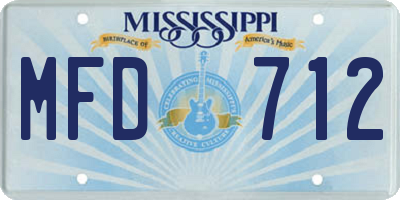 MS license plate MFD712