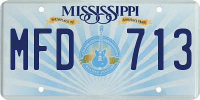 MS license plate MFD713