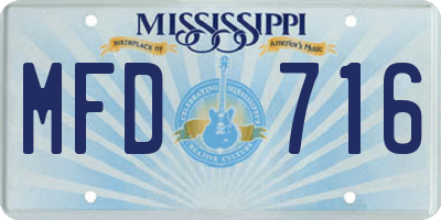 MS license plate MFD716