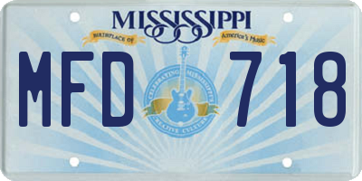 MS license plate MFD718