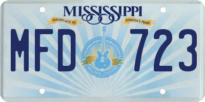 MS license plate MFD723