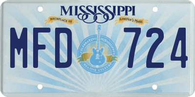 MS license plate MFD724