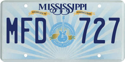 MS license plate MFD727