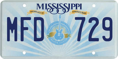 MS license plate MFD729