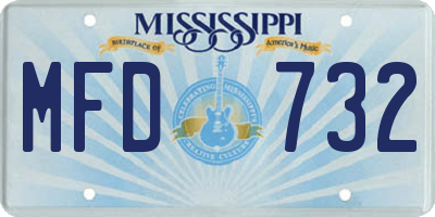 MS license plate MFD732