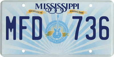 MS license plate MFD736