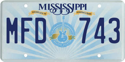 MS license plate MFD743