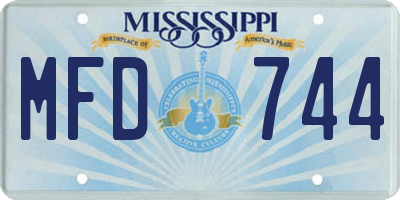 MS license plate MFD744