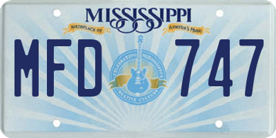 MS license plate MFD747