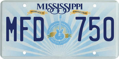 MS license plate MFD750