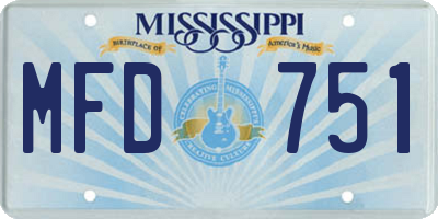 MS license plate MFD751