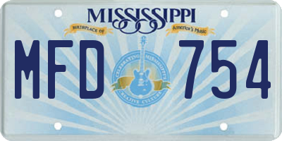 MS license plate MFD754