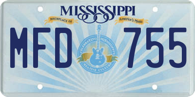 MS license plate MFD755