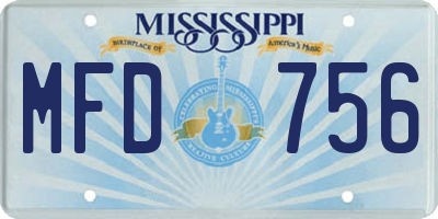MS license plate MFD756