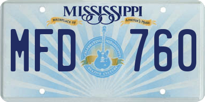 MS license plate MFD760