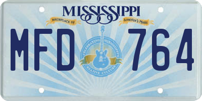 MS license plate MFD764