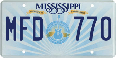 MS license plate MFD770