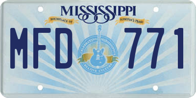 MS license plate MFD771