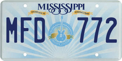 MS license plate MFD772