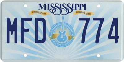 MS license plate MFD774