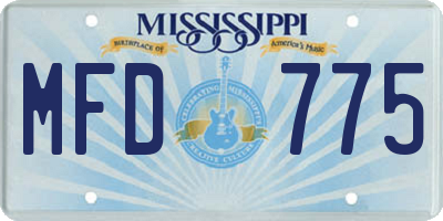 MS license plate MFD775