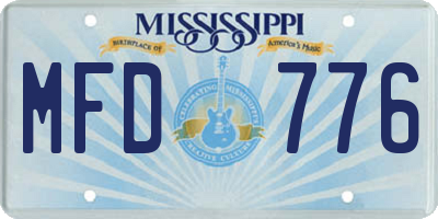 MS license plate MFD776