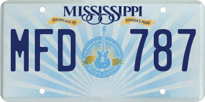 MS license plate MFD787