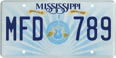 MS license plate MFD789