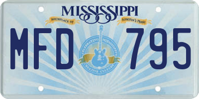 MS license plate MFD795