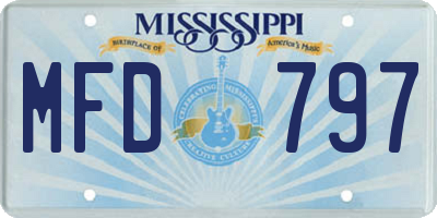 MS license plate MFD797
