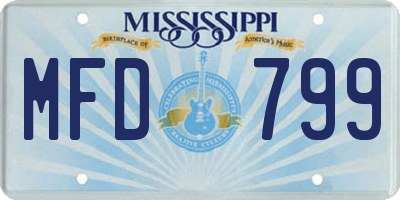 MS license plate MFD799