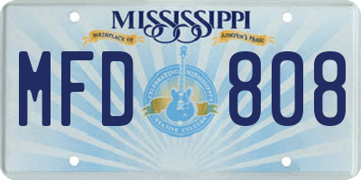 MS license plate MFD808
