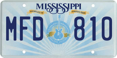 MS license plate MFD810
