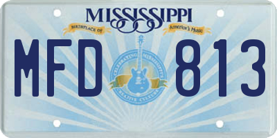 MS license plate MFD813
