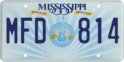 MS license plate MFD814
