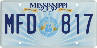 MS license plate MFD817