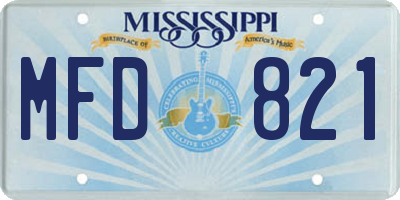 MS license plate MFD821